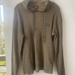 Billabong Waffle Knit‎ Pullover Hoodie in Brown, Size Small